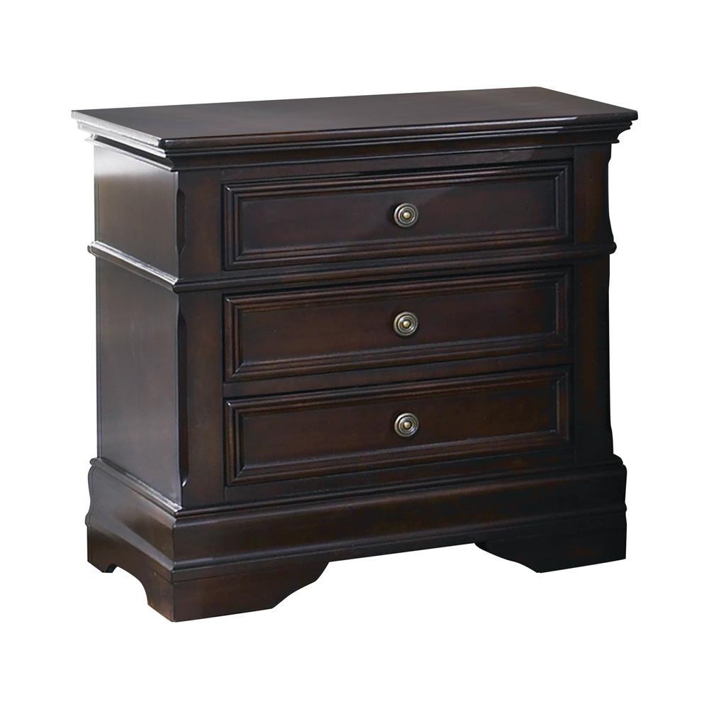 Cambridge 3-drawer Rectangular Nightstand Cappuccino - Romeo & Juliet Furniture (Warren,MI)