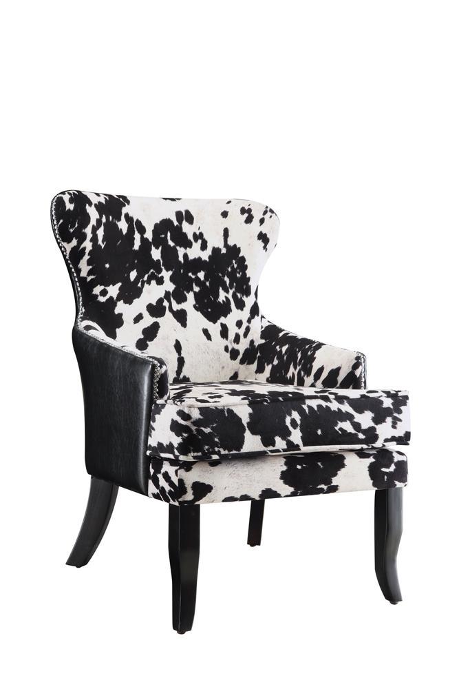 Traditional Black and White Accent Chair