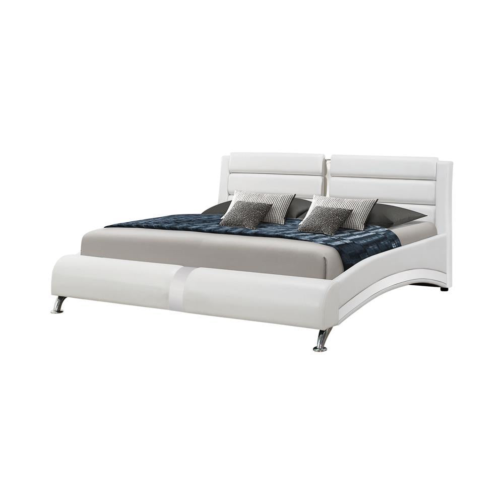 Jeremaine Queen Upholstered Bed White - Romeo & Juliet Furniture (Warren,MI)