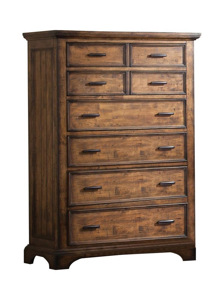 Elk Grove 7-drawer Chest Vintage Bourbon - Romeo & Juliet Furniture (Warren,MI)