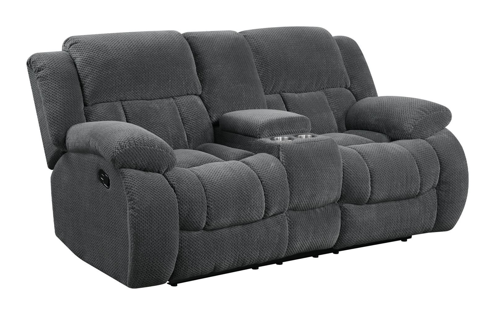 Weissman Motion Loveseat with Console Charcoal