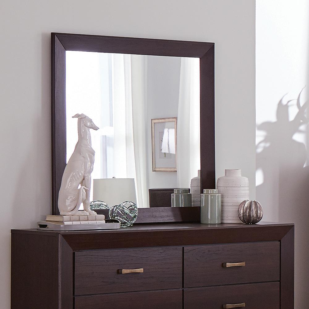 Kauffman Rectangular Dresser Mirror Dark Cocoa - Romeo & Juliet Furniture (Warren,MI)