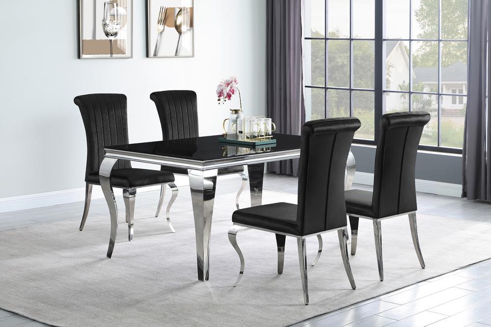 Betty Upholstered Side Chairs Black and Chrome (Set of 4) - Romeo & Juliet Furniture (Warren,MI)