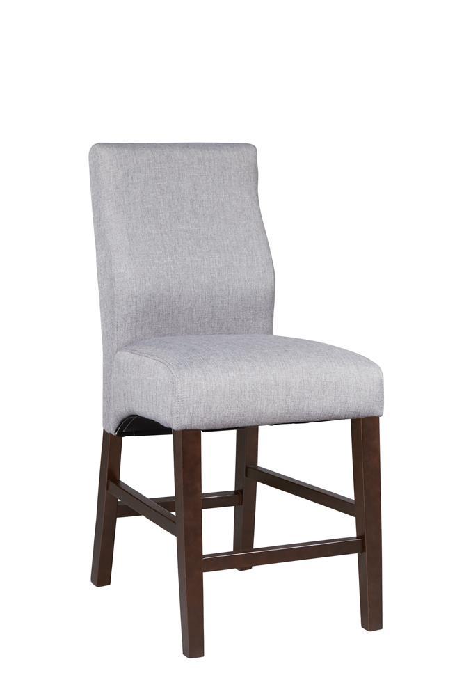 Transitional Grey Upholstered Counter-Height  Stool