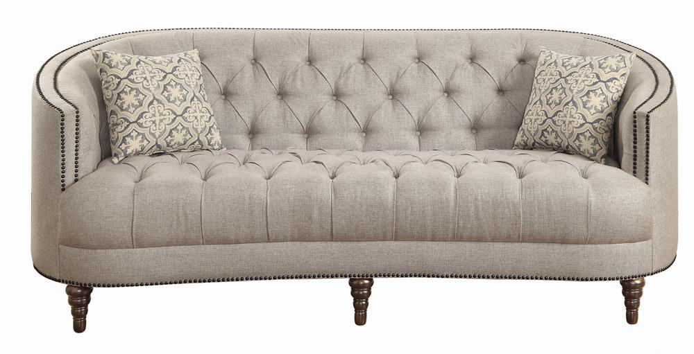 Avonlea Sloped Arm Upholstered Sofa Trim Grey - Romeo & Juliet Furniture (Warren,MI)