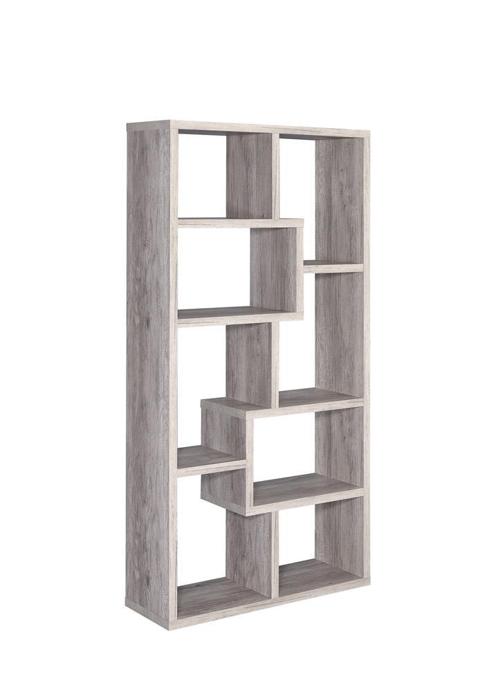 Transitional Grey Driftwood Bookcase
