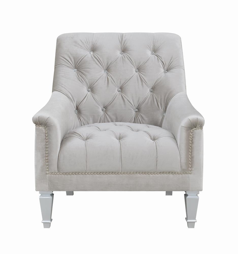 Avonlea Sloped Arm Tufted Chair Grey - Romeo & Juliet Furniture (Warren,MI)