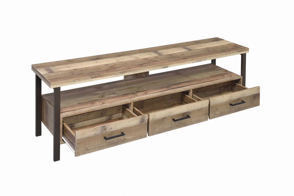 Rustic Weathered Pine 71" TV Console