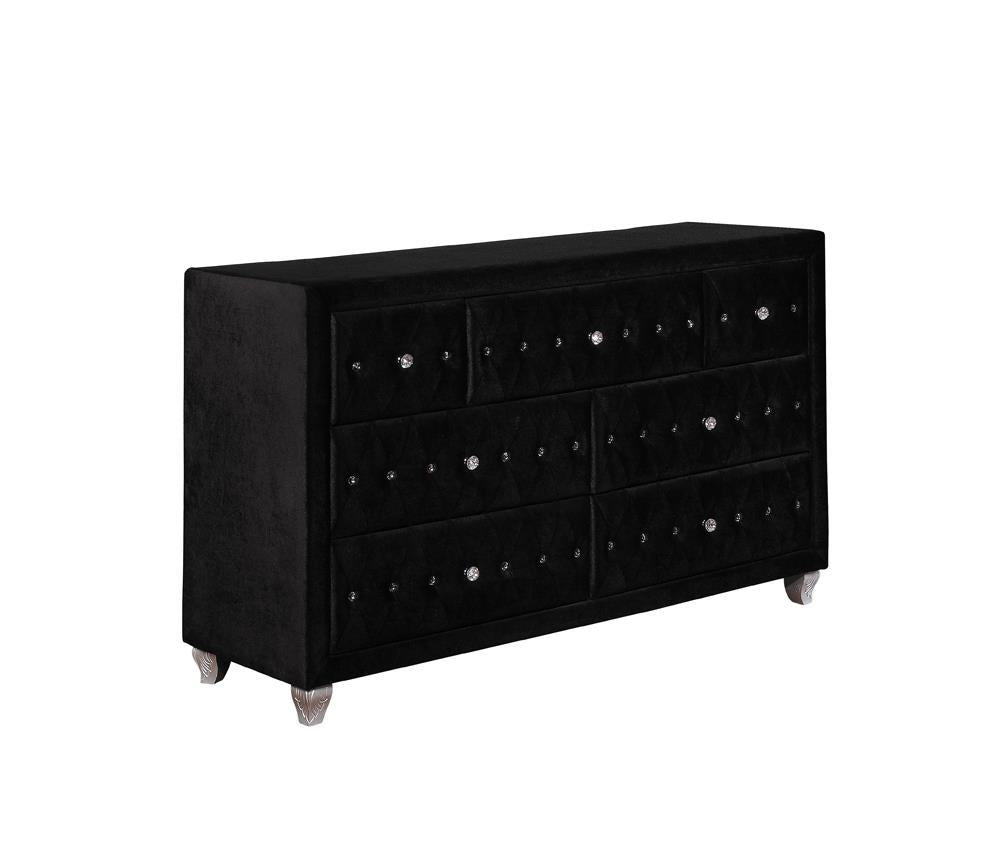 Deanna 7-drawer Rectangular Dresser Black - Romeo & Juliet Furniture (Warren,MI)