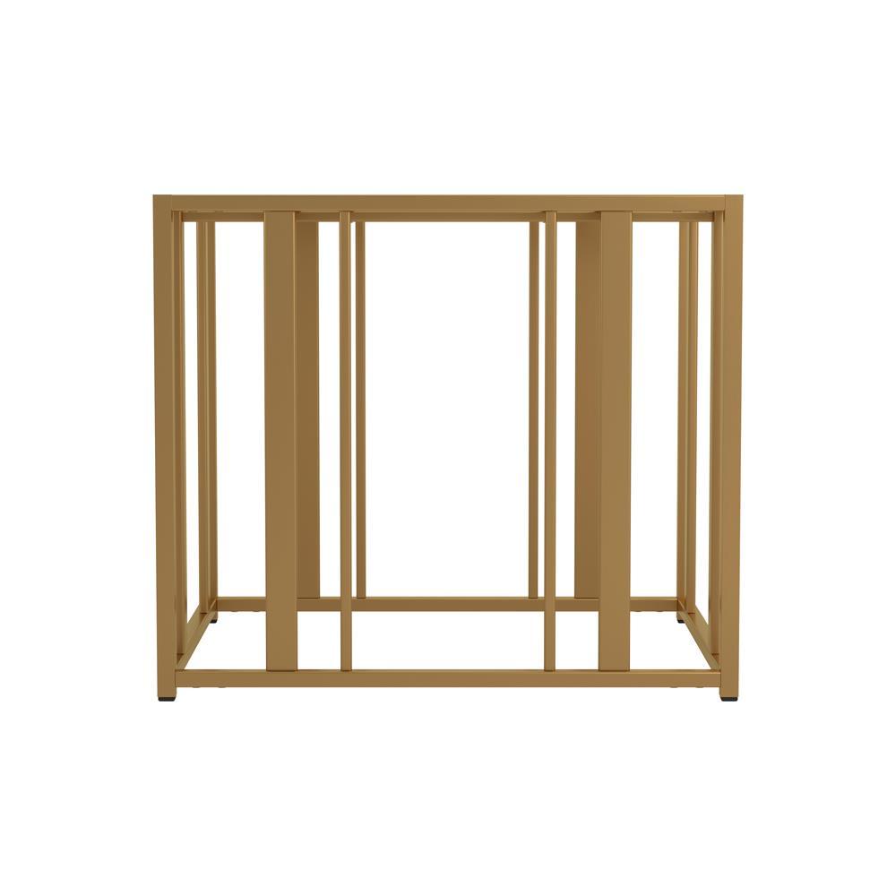 Adri Metal Frame End Table Matte Brass - Romeo & Juliet Furniture (Warren,MI)