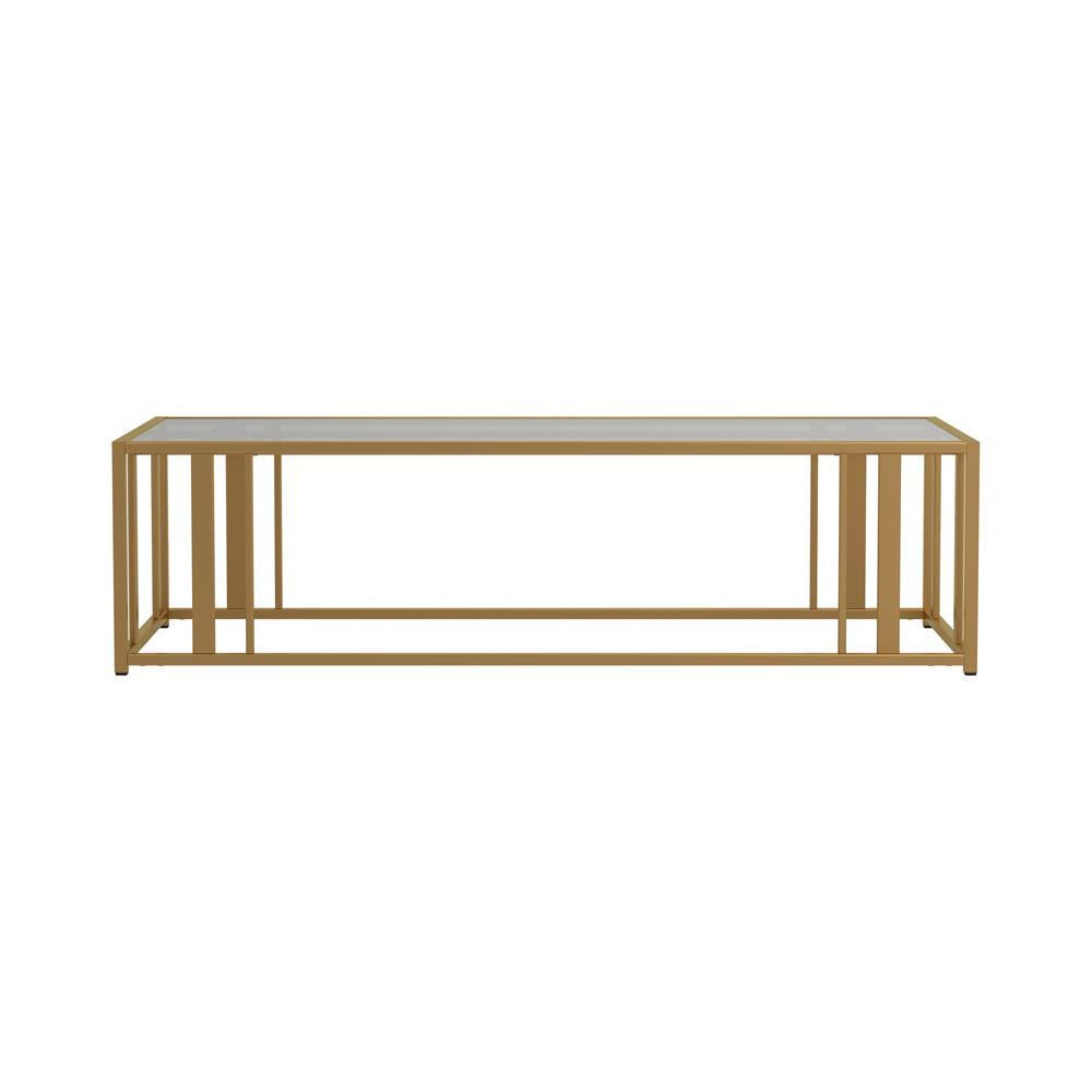 Adri Metal Frame Coffee Table Matte Brass - Romeo & Juliet Furniture (Warren,MI)