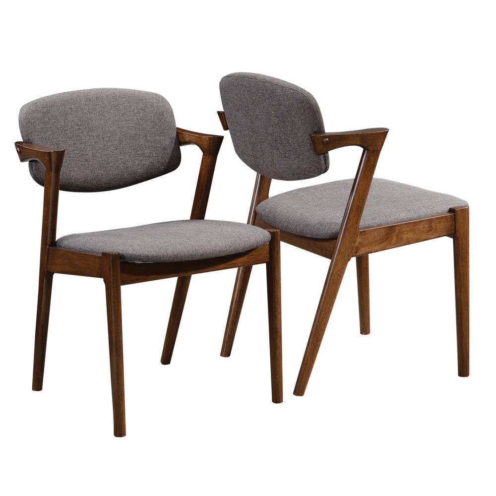 Malone Dining Side Chairs Grey and Dark Walnut (Set of 2) - Romeo & Juliet Furniture (Warren,MI)