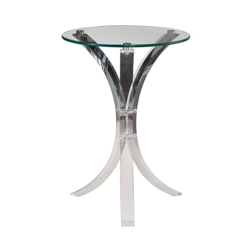 Emmett Round Accent Table Clear - Romeo & Juliet Furniture (Warren,MI)