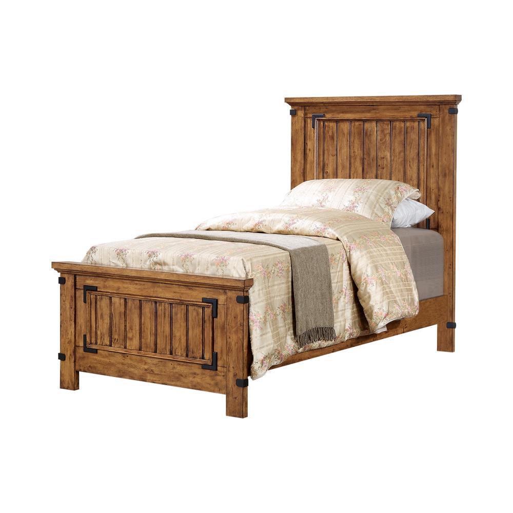 Brenner Twin Panel Bed Rustic Honey - Romeo & Juliet Furniture (Warren,MI)