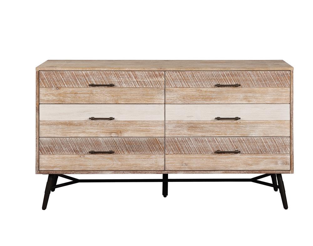 Marlow 6-drawer Dresser Rough Sawn Multi - Romeo & Juliet Furniture (Warren,MI)