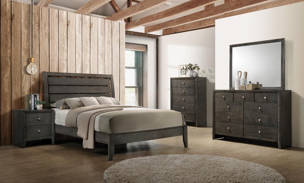 Serenity Eastern King Panel Bed Mod Grey - Romeo & Juliet Furniture (Warren,MI)