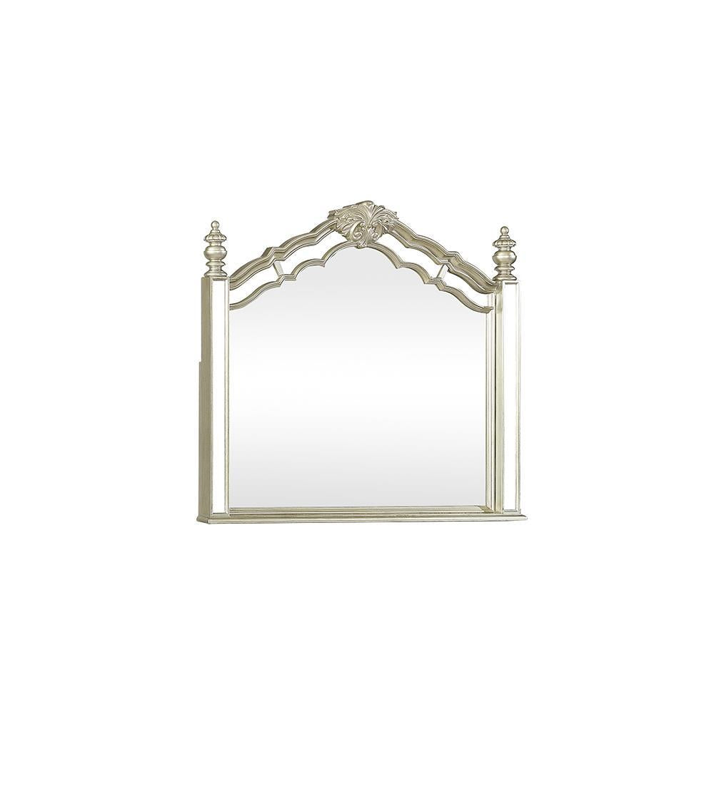 Heidi Arched Dresser Mirror Metallic Platinum - Romeo & Juliet Furniture (Warren,MI)