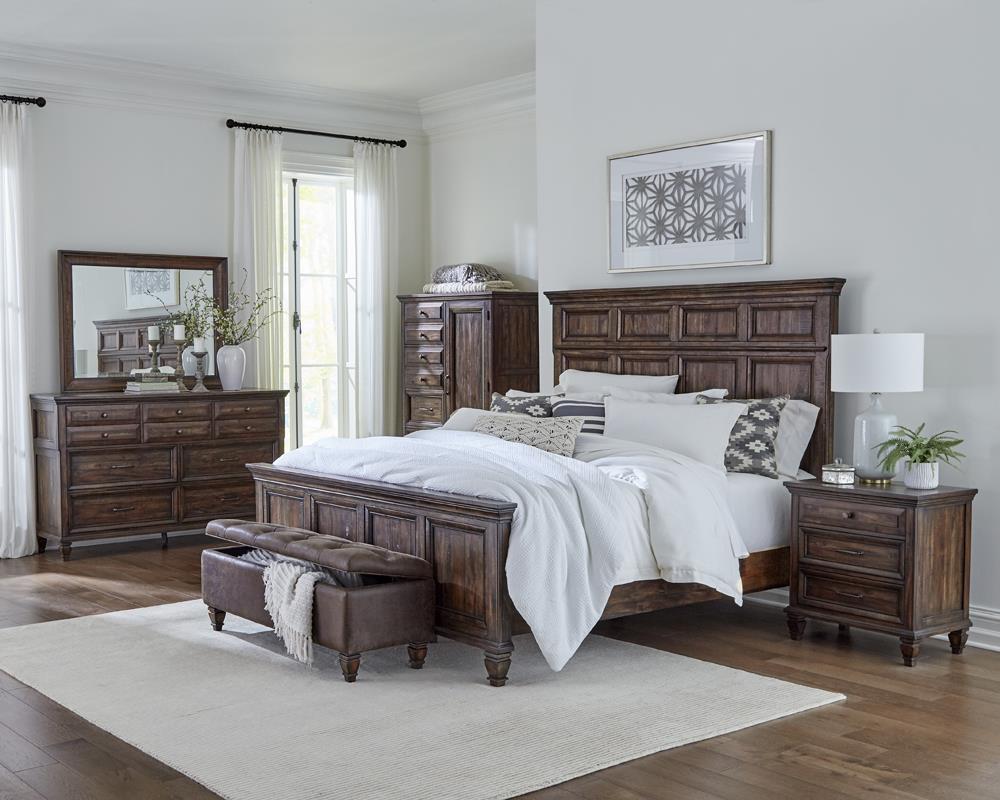 Avenue California King Panel Bed Weathered Burnished Brown - Romeo & Juliet Furniture (Warren,MI)