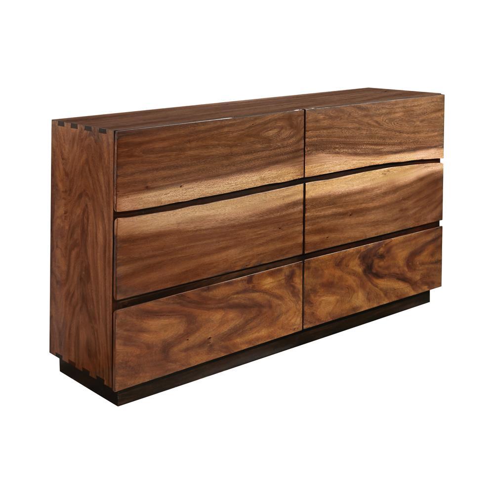 Winslow 6-drawer Dresser Smokey Walnut and Coffee Bean - Romeo & Juliet Furniture (Warren,MI)