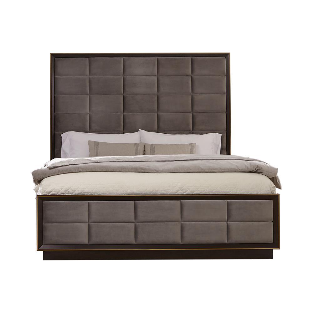 Durango Queen Upholstered Bed Smoked Peppercorn and Grey - Romeo & Juliet Furniture (Warren,MI)