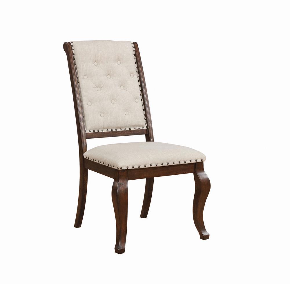 Brockway Tufted Dining Chairs Cream and Antique Java (Set of 2) - Romeo & Juliet Furniture (Warren,MI)