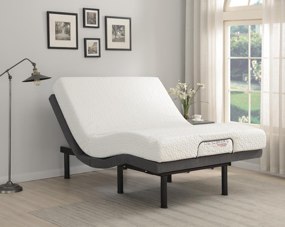 Negan Full Adjustable Bed Base Grey and Black - Romeo & Juliet Furniture (Warren,MI)