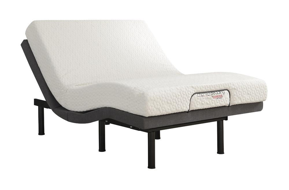 Negan Queen Adjustable Bed Base Grey and Black - Romeo & Juliet Furniture (Warren,MI)