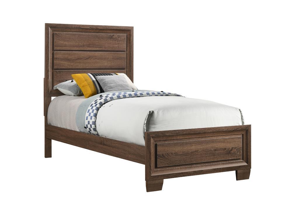 Brandon Twin Panel Bed Medium Warm Brown - Romeo & Juliet Furniture (Warren,MI)