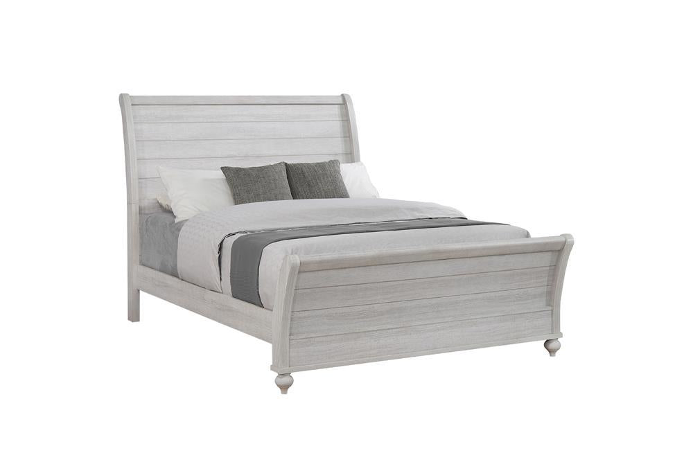 Stillwood Eastern King Sleigh Panel Bed Vintage Linen - Romeo & Juliet Furniture (Warren,MI)