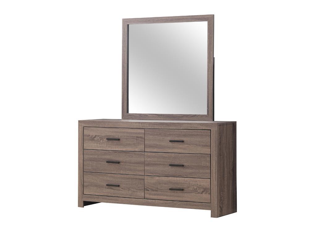 Brantford Rectangle Dresser Mirror Barrel Oak - Romeo & Juliet Furniture (Warren,MI)