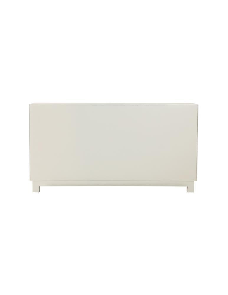 Voula Rectangular 4-door Accent Cabinet White and Gold - Romeo & Juliet Furniture (Warren,MI)