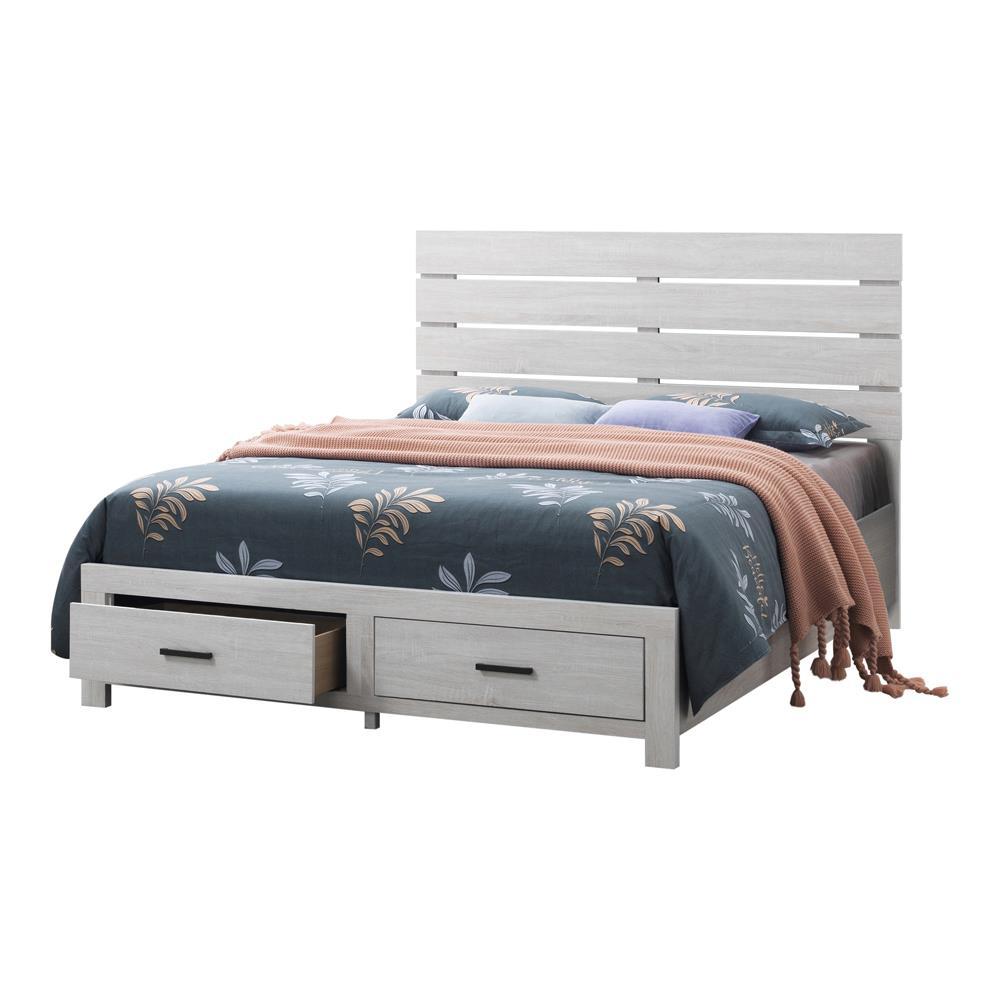 Brantford Eastern King Panel Bed Coastal White - Romeo & Juliet Furniture (Warren,MI)