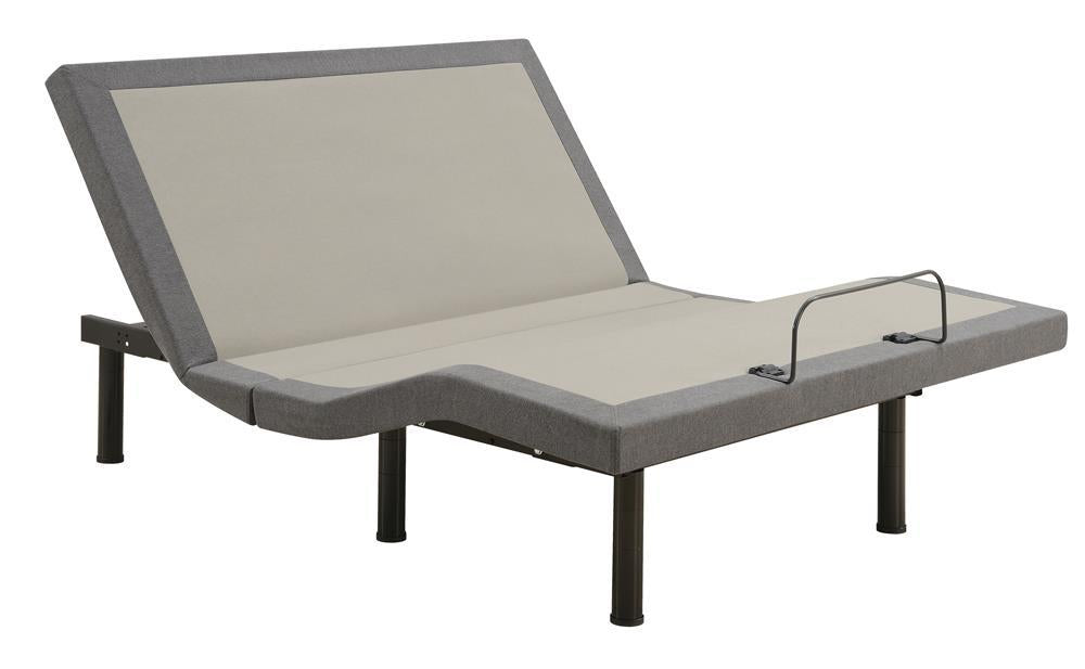Negan California King Adjustable Bed Base Grey and Black - Romeo & Juliet Furniture (Warren,MI)