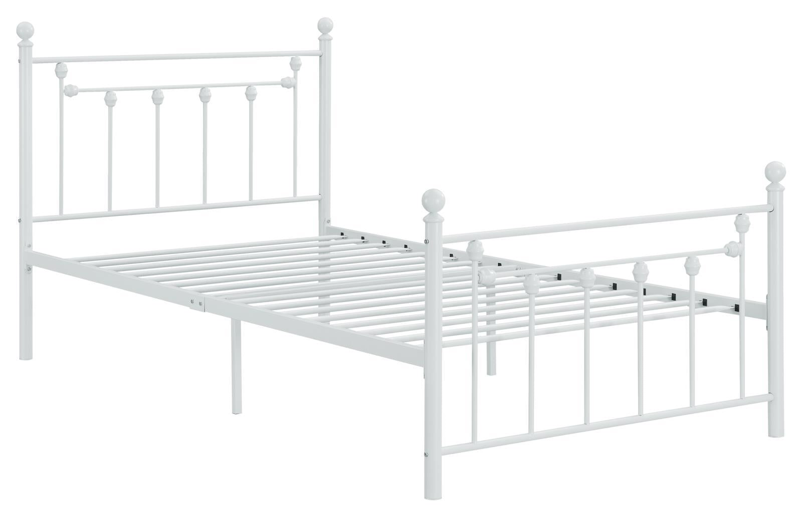 Canon Twin Metal Slatted Headboard Platform Bed - White - Romeo & Juliet Furniture (Warren,MI)