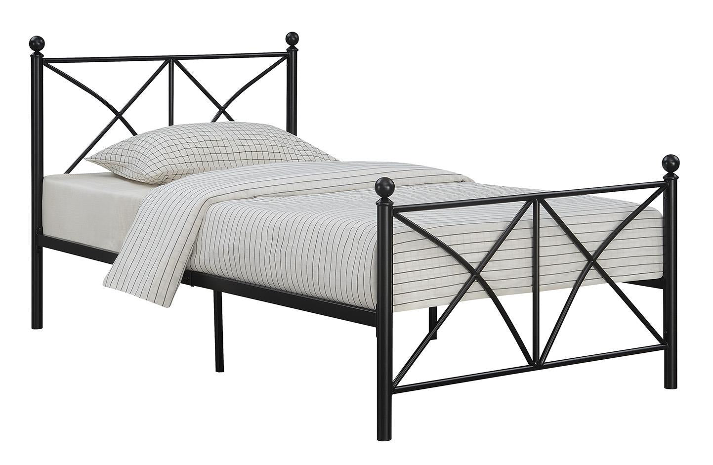 Hart Twin Platform Bed Black - Romeo & Juliet Furniture (Warren,MI)