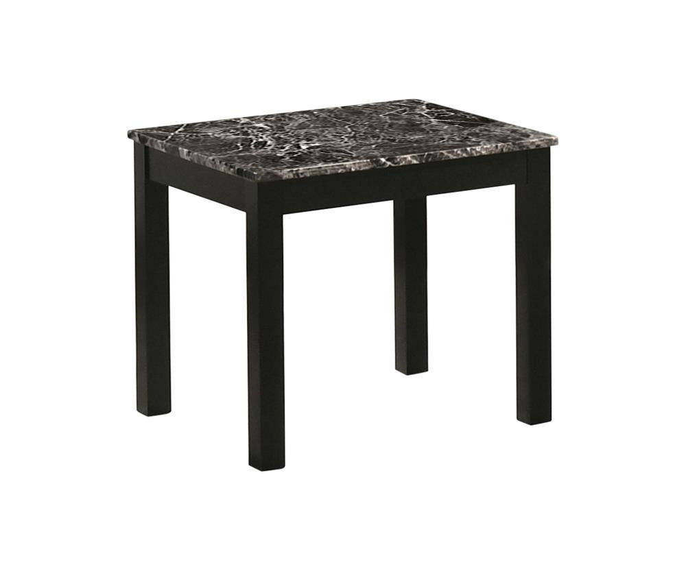 Darius Faux Marble Rectangle 3-piece Occasional Table Set Black - Romeo & Juliet Furniture (Warren,MI)