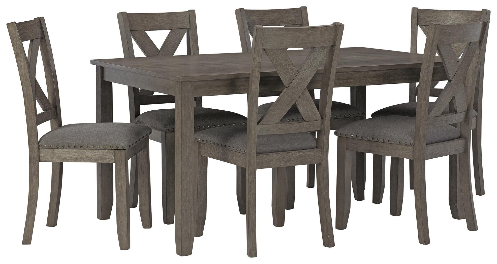 Caitbrook Dining Table and Chairs (Set of 7) - Romeo & Juliet Furniture (Warren,MI)