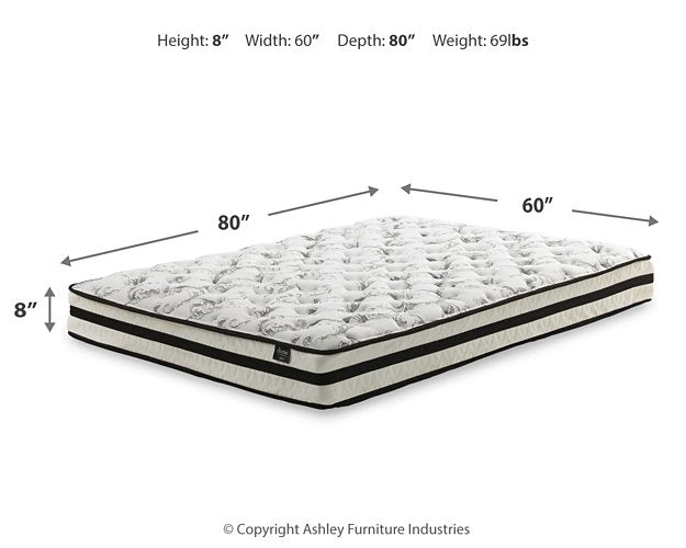 8 Inch Chime Innerspring Mattress Set - Romeo & Juliet Furniture (Warren,MI)