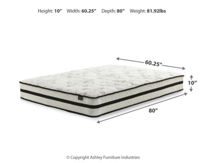 Chime 10 Inch Hybrid 10 Inch Mattress and Pillow - Romeo & Juliet Furniture (Warren,MI)
