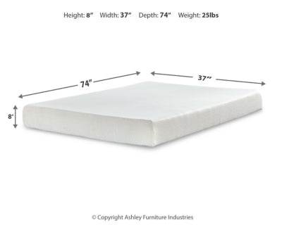 Chime 8 Inch Memory Foam Mattress in a Box - Romeo & Juliet Furniture (Warren,MI)