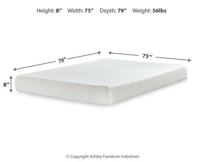 Chime 8 Inch Memory Foam Mattress in a Box - Romeo & Juliet Furniture (Warren,MI)