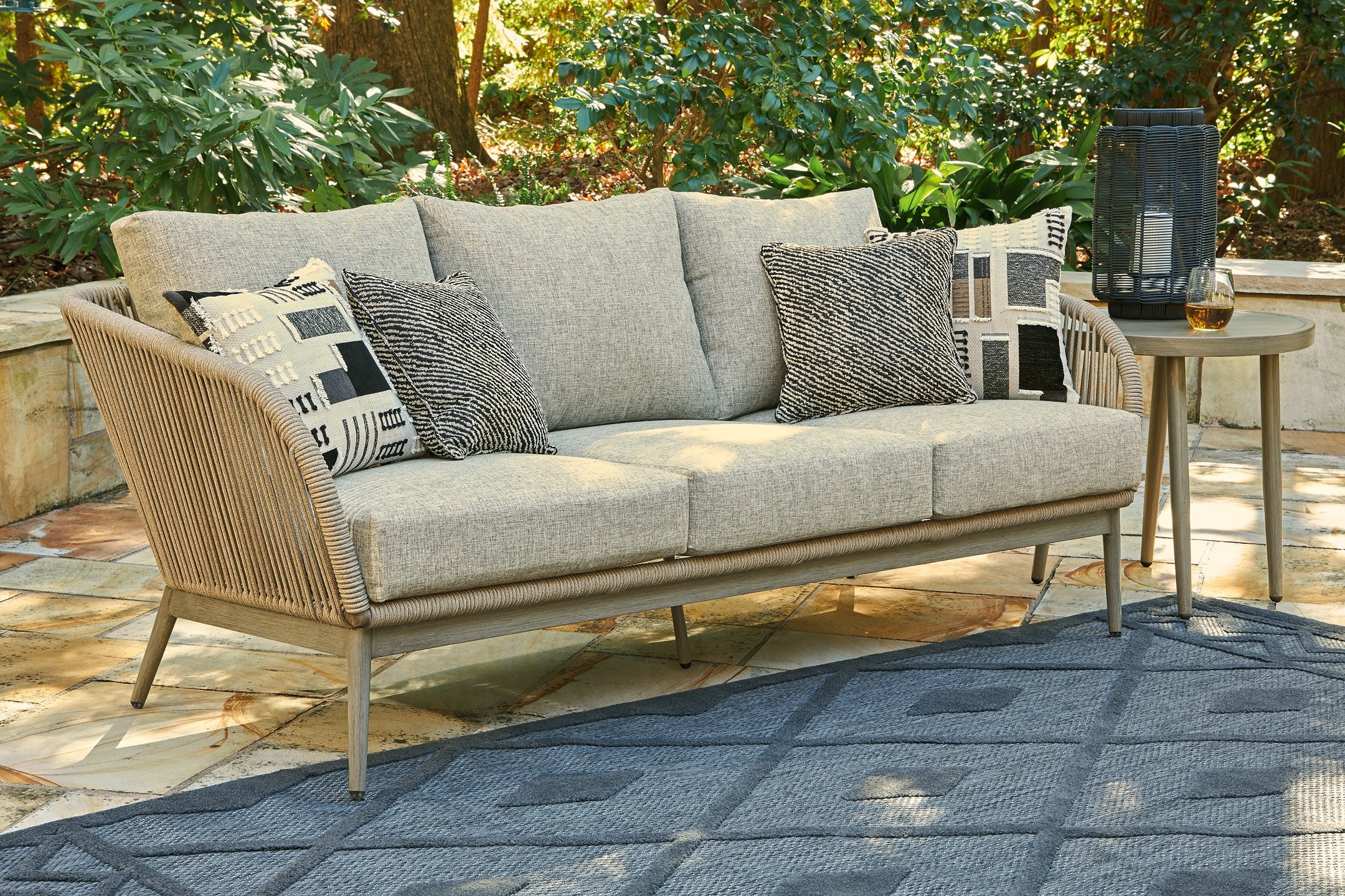 Swiss Valley Outdoor Sofa with Cushion - Romeo & Juliet Furniture (Warren,MI)