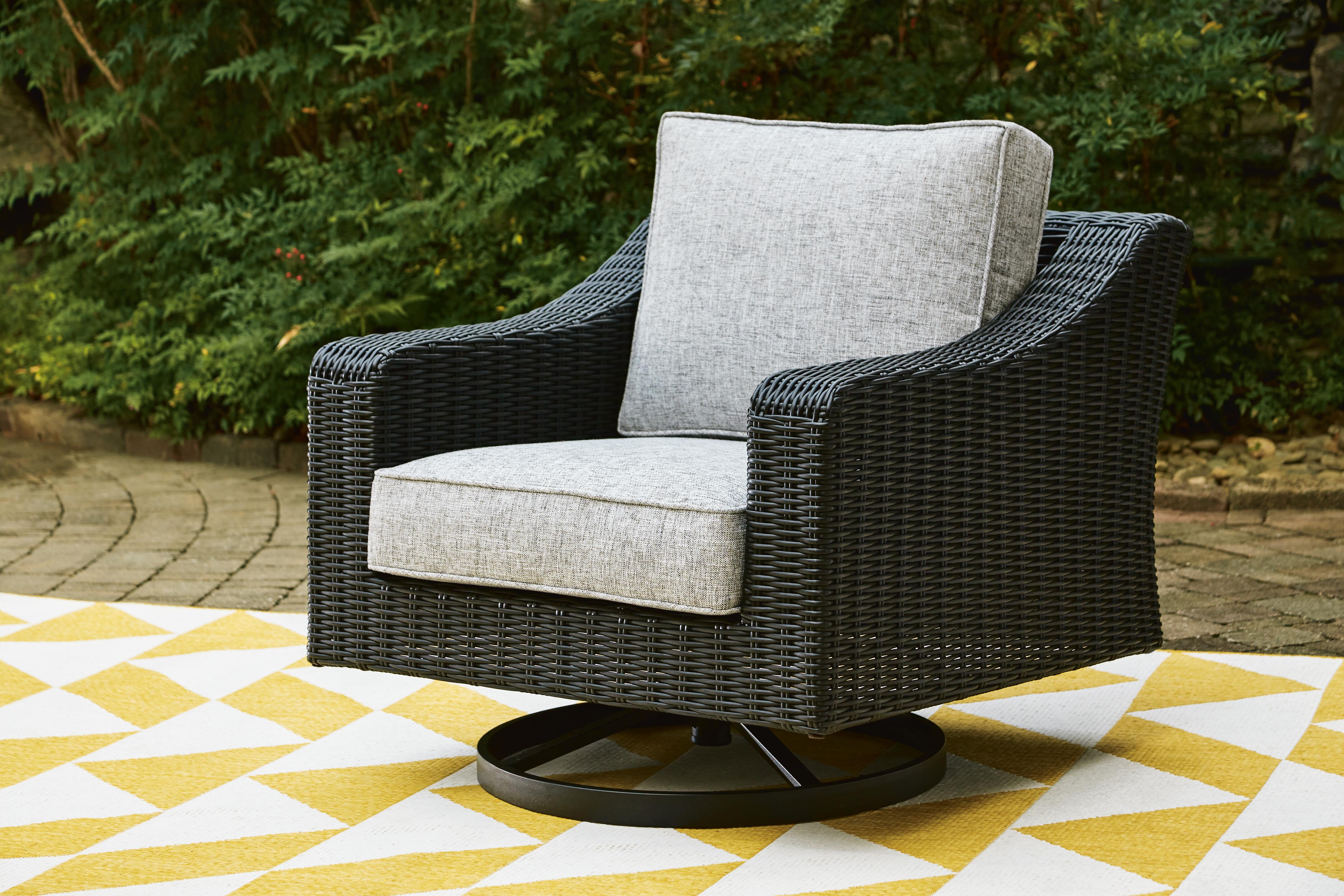 Beachcroft Outdoor Swivel Lounge with Cushion - Romeo & Juliet Furniture (Warren,MI)