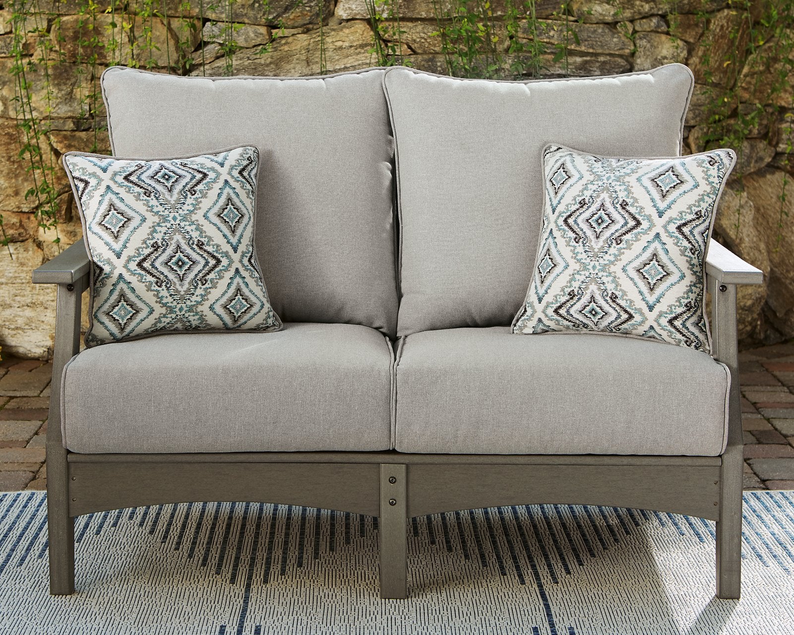 Visola Outdoor Loveseat with Cushion - Romeo & Juliet Furniture (Warren,MI)