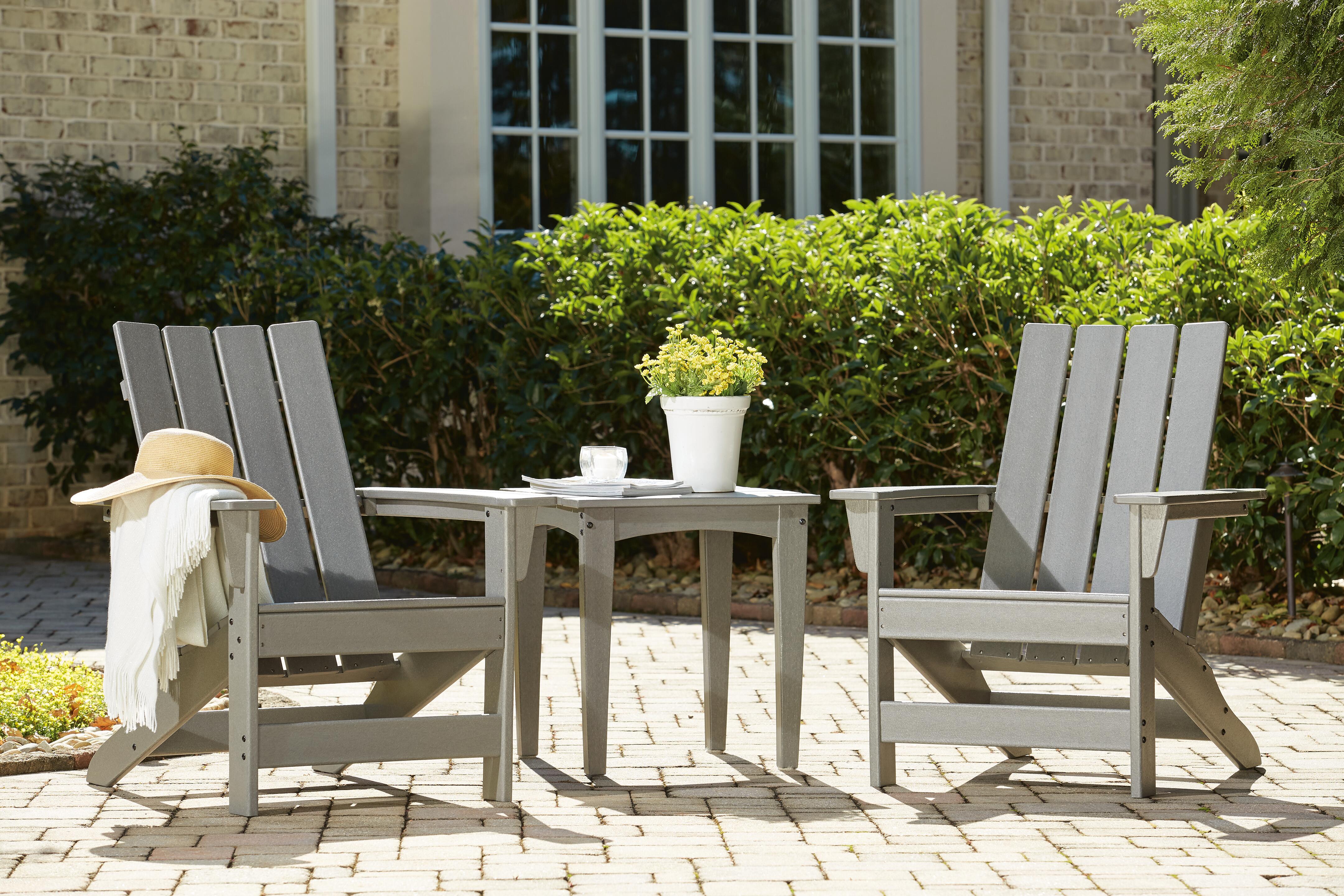 Visola Outdoor Adirondack Chair Set with End Table - Romeo & Juliet Furniture (Warren,MI)