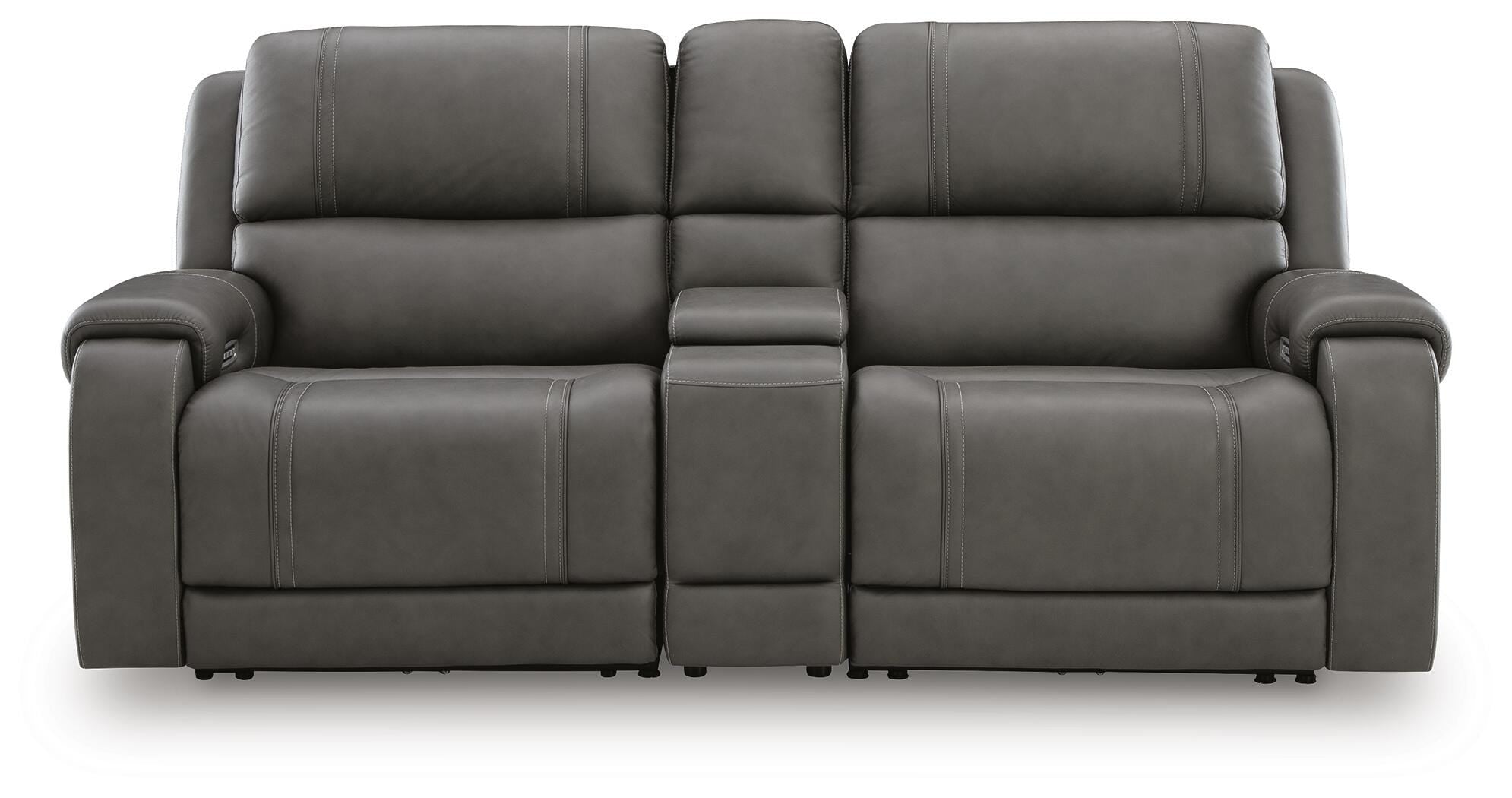 5Z - Pittson Power Reclining Sectional Loveseat with Console - Romeo & Juliet Furniture (Warren,MI)