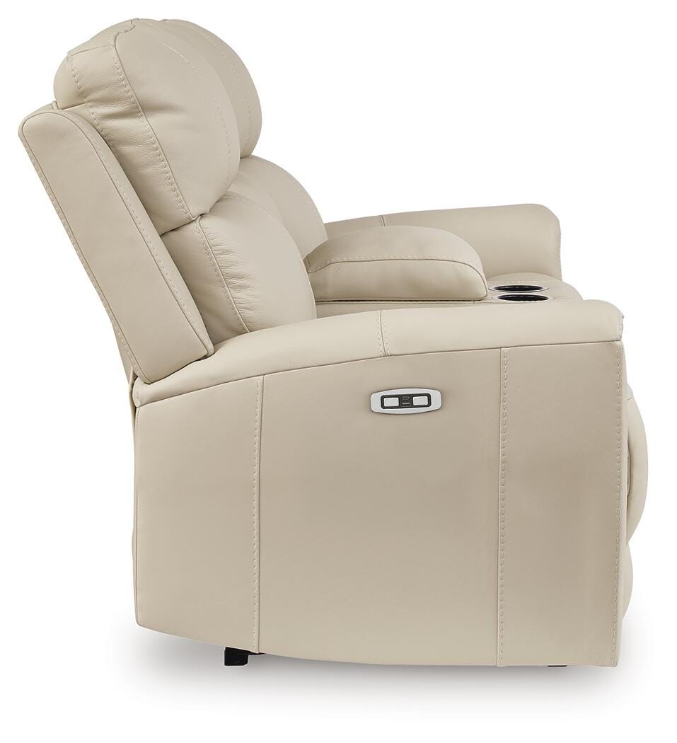 Dahlmoore Power Reclining Loveseat with Console - Romeo & Juliet Furniture (Warren,MI)