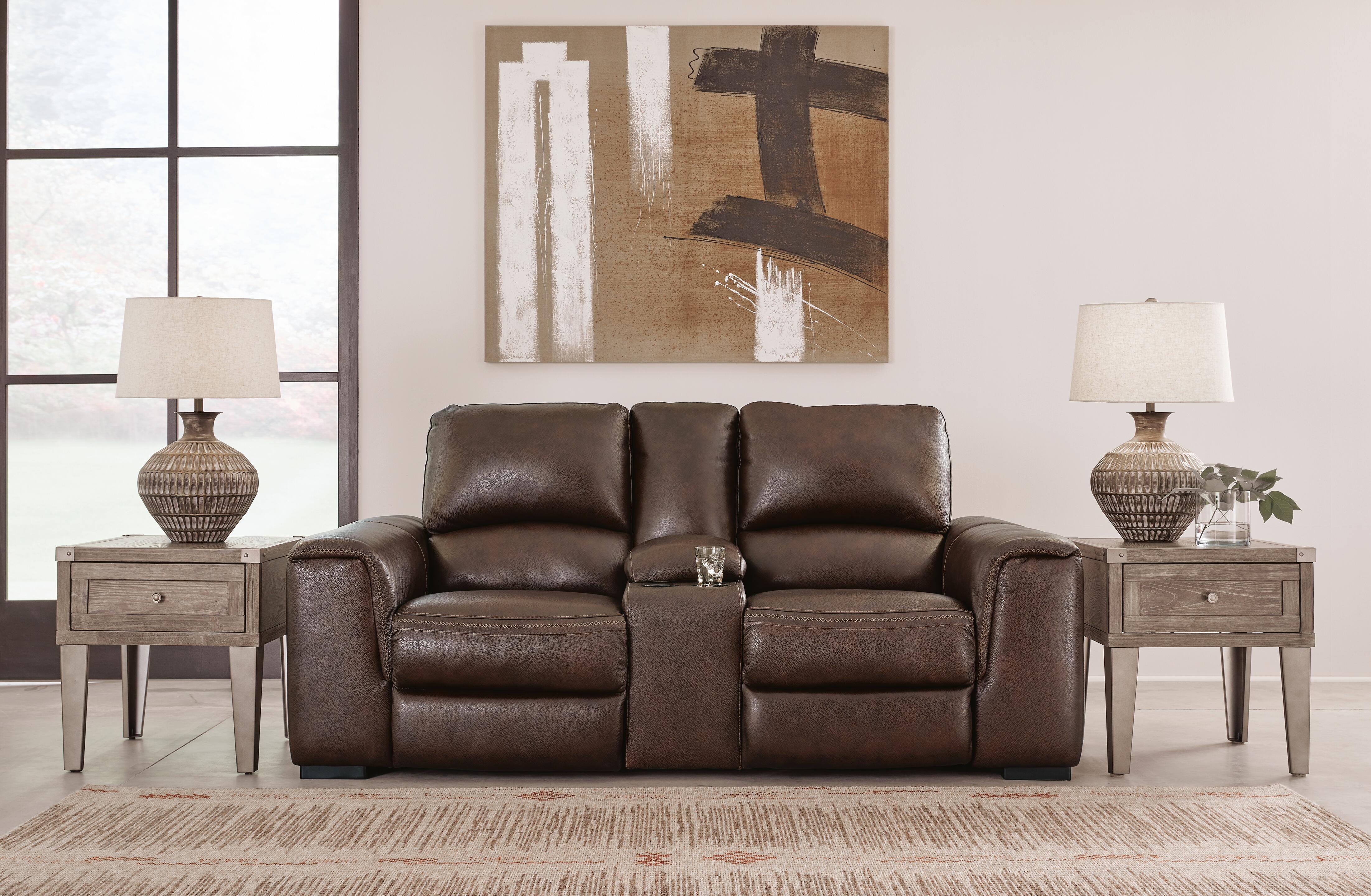 Alessandro Power Reclining Loveseat with Console - Romeo & Juliet Furniture (Warren,MI)
