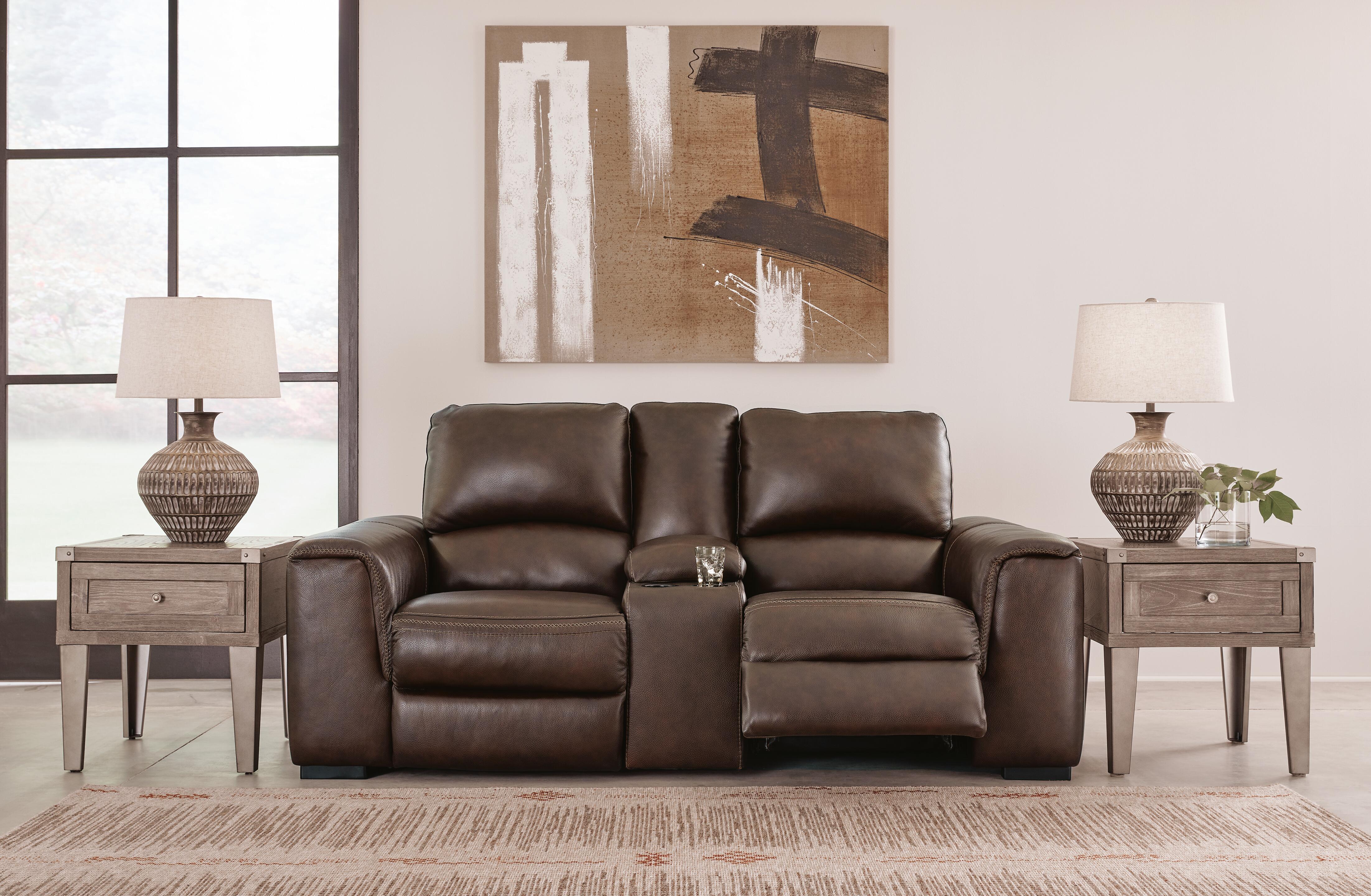 Alessandro Power Reclining Loveseat with Console - Romeo & Juliet Furniture (Warren,MI)