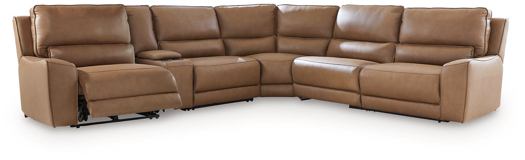 DeepWakes Reclining Sectional with Storage Console - Romeo & Juliet Furniture (Warren,MI)